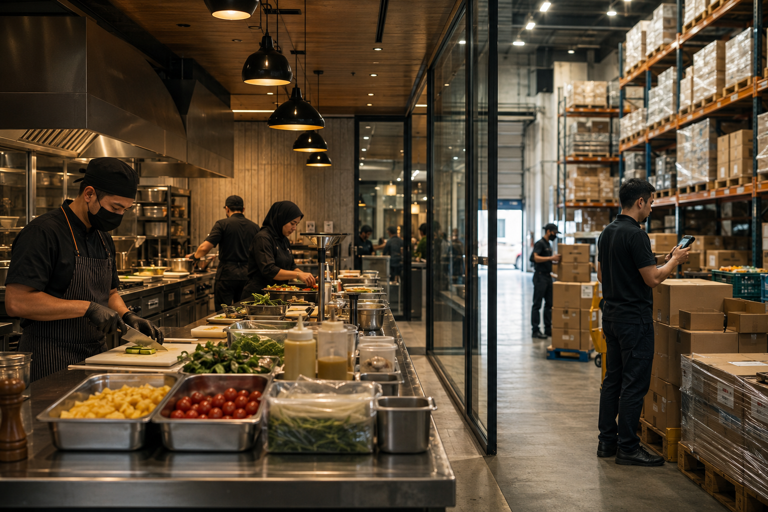 central kitchen and warehouse operation